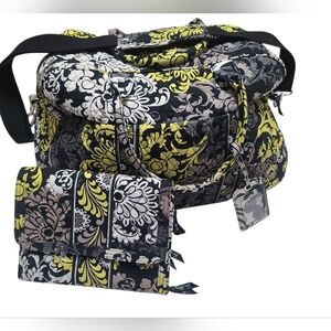 Retired Vera Bradley Baroque Large Overnight Bag And Jewlery Organizer Set